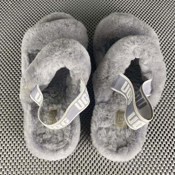 UGG Oh Yeah Slide Slippers Womens Size 9 Gray Elastic Slingback Open Toe - Picture 7 of 13